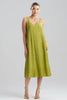 TERRA FOIL CRINKLE SCOOP NECK SLIP DRESS