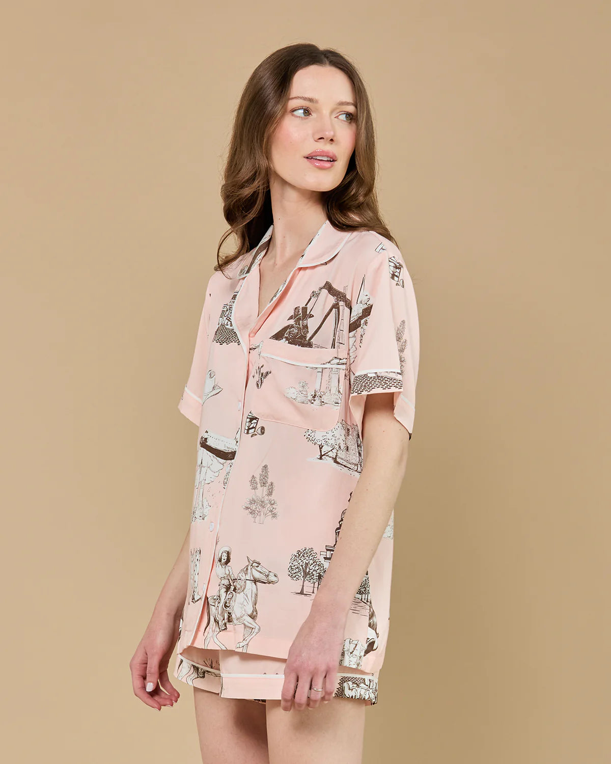 TEXAS TOILE PAJAMA SHORTS SET