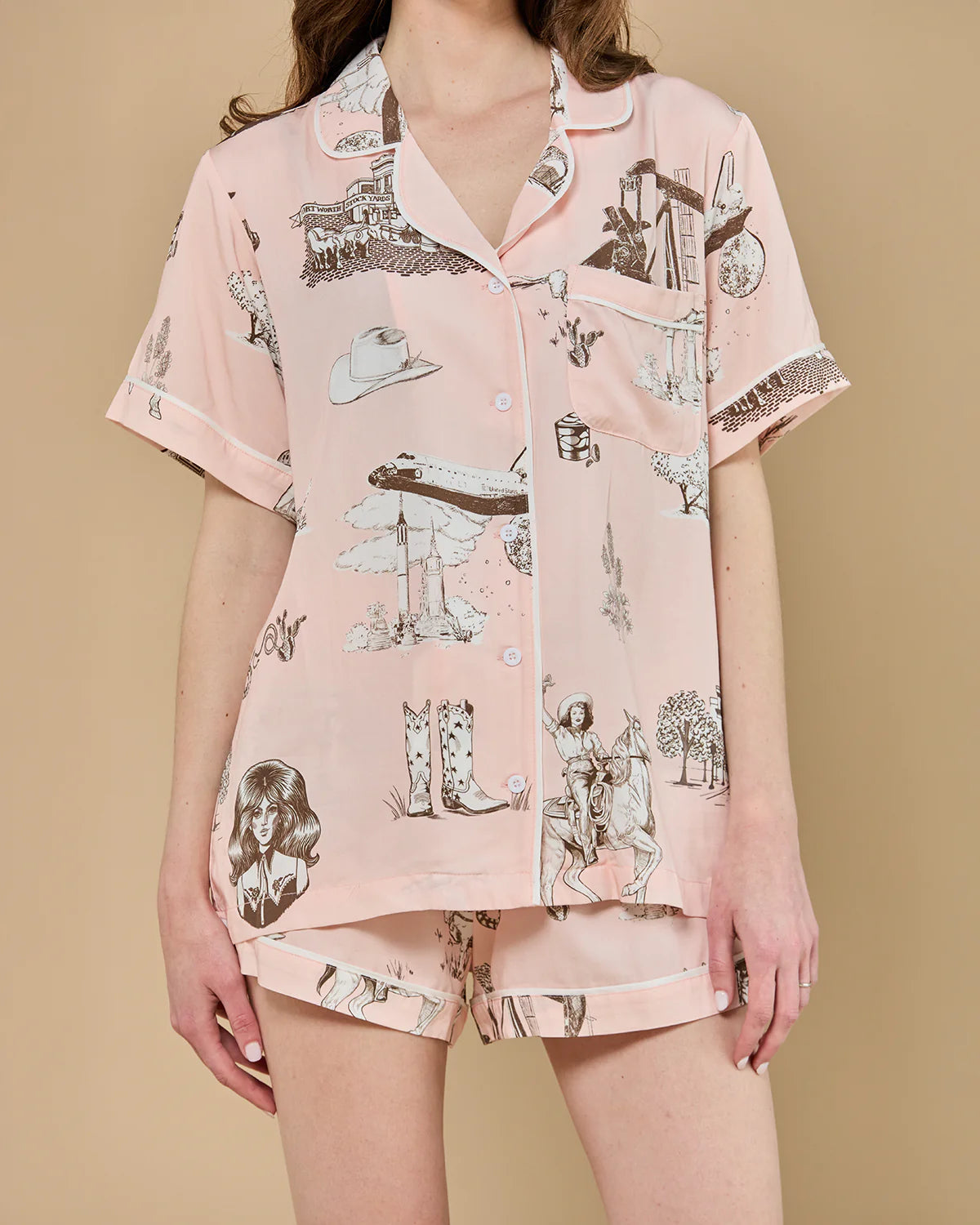 TEXAS TOILE PAJAMA SHORTS SET