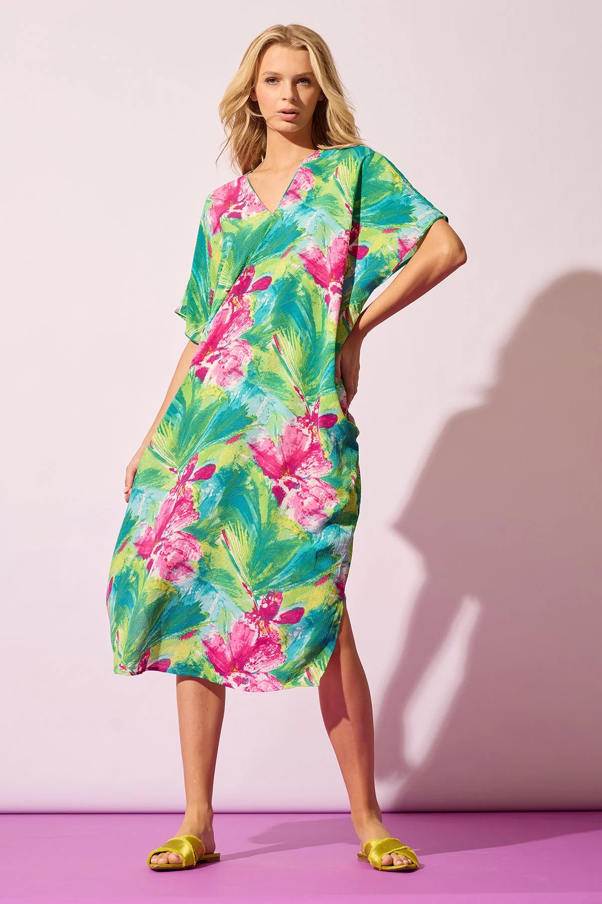 TROPIC CRINKLE CAFTAN