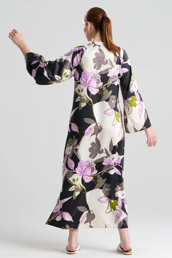 TSUBAKI SATIN MANDARIN ZIP CAFTAN