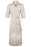 LONG ALEX SHIRTDRESS IN SAND