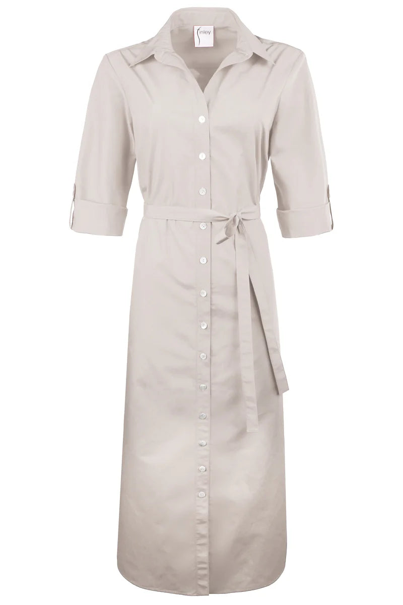 LONG ALEX SHIRTDRESS IN SAND