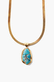 TURQUOISE TOTEM HERRINGBONE NECKLACE