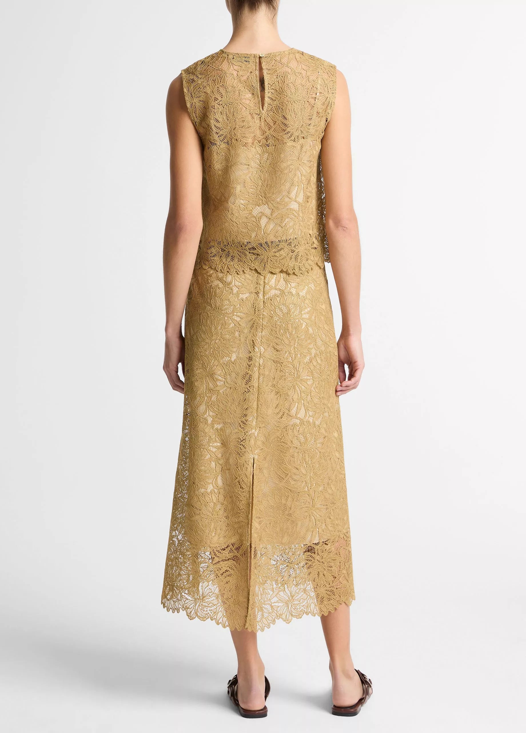 LACE SLIP SKIRT IN SOFT GOLD