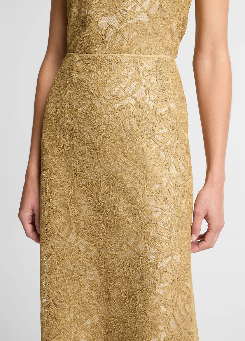 LACE SLIP SKIRT IN SOFT GOLD