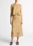 LACE SLIP SKIRT IN SOFT GOLD