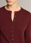 METAL BUTTON WOOL AND CASHMRE BLEND CARDIGAN