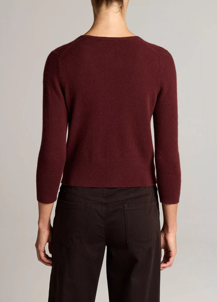 METAL BUTTON WOOL AND CASHMRE BLEND CARDIGAN