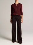 METAL BUTTON WOOL AND CASHMRE BLEND CARDIGAN
