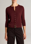 METAL BUTTON WOOL AND CASHMRE BLEND CARDIGAN