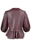 VEGAN LEATHER LUNA TOP