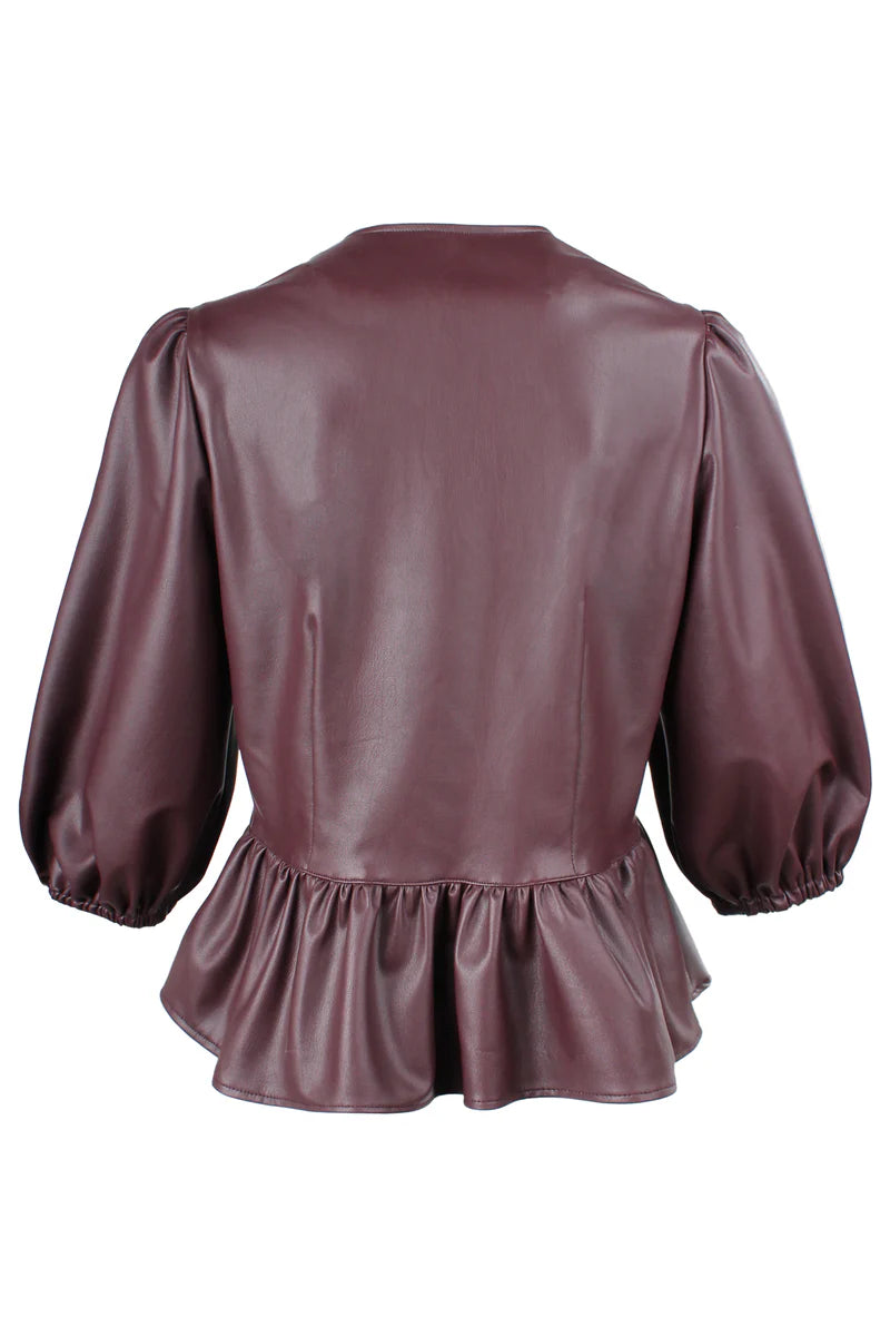 VEGAN LEATHER LUNA TOP