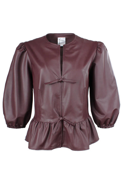 VEGAN LEATHER LUNA TOP