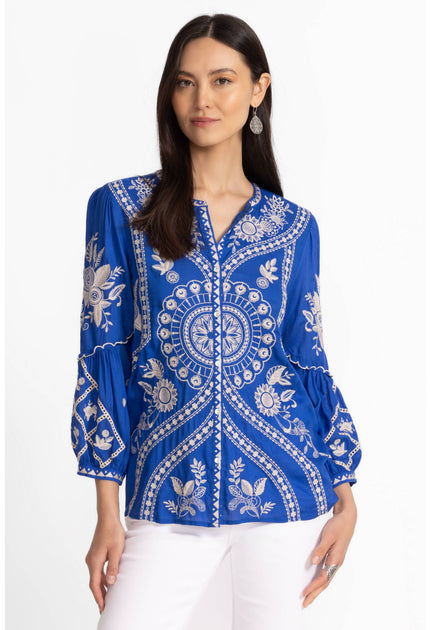 SCALLOP SLEEVE BLOUSE