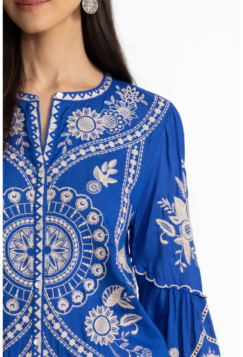 SCALLOP SLEEVE BLOUSE