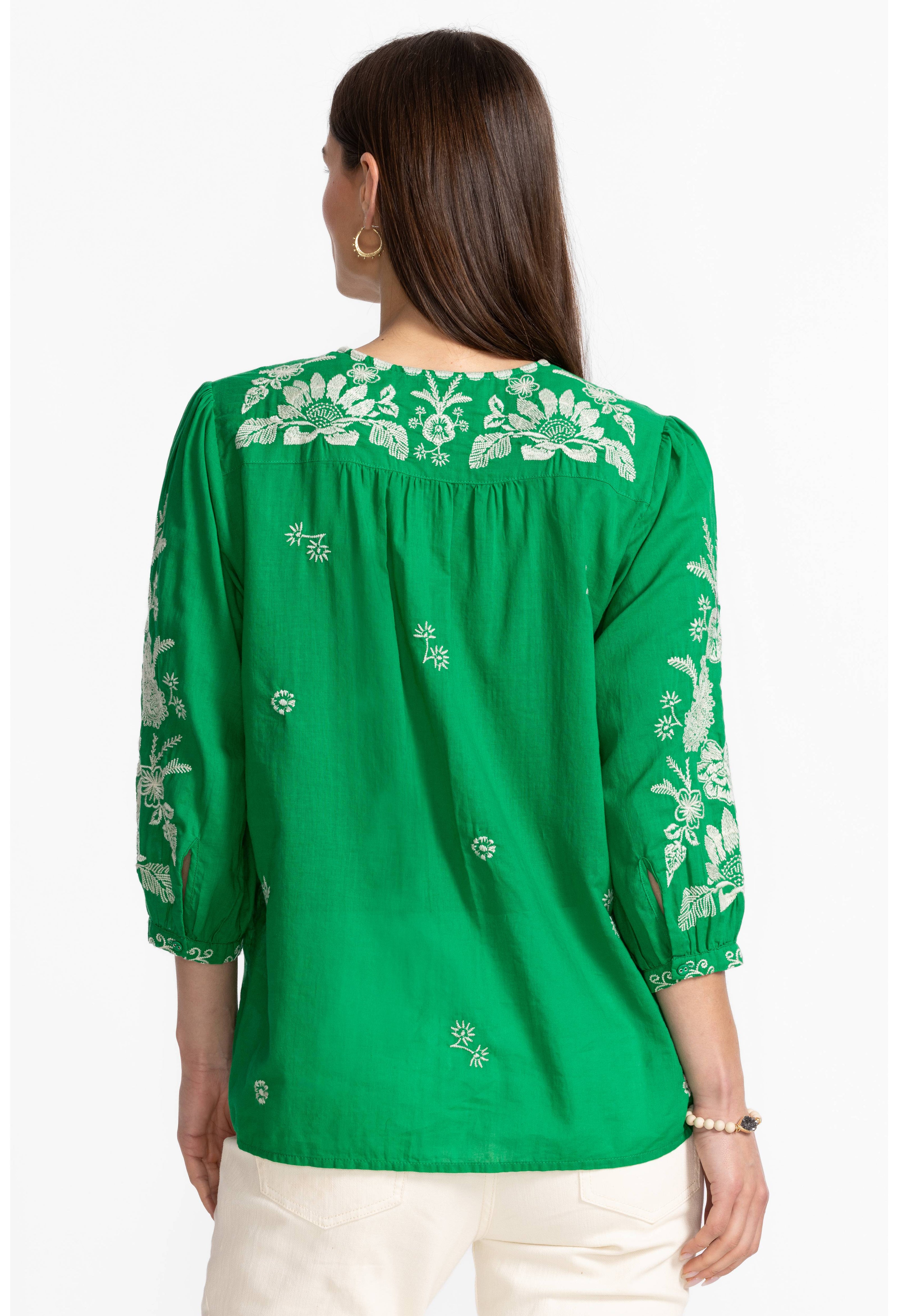 THREE QUARTER SLEEVE PRAIRIE BLOUSE