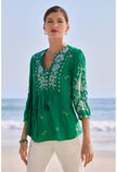 THREE QUARTER SLEEVE PRAIRIE BLOUSE