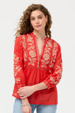 HENLEY YOKE BLOUSE