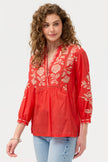 HENLEY YOKE BLOUSE