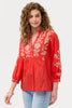 HENLEY YOKE BLOUSE