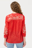 HENLEY YOKE BLOUSE