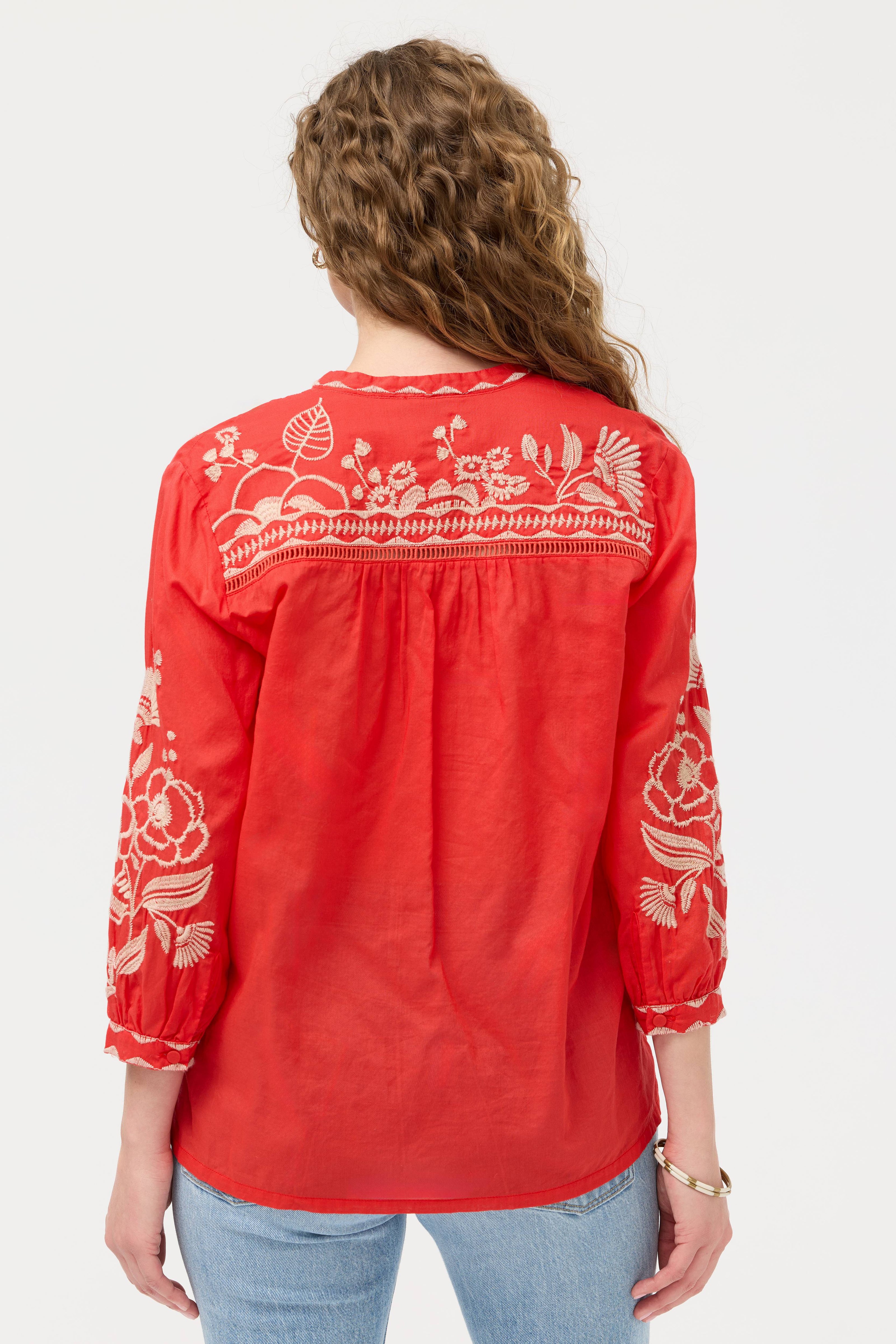 HENLEY YOKE BLOUSE
