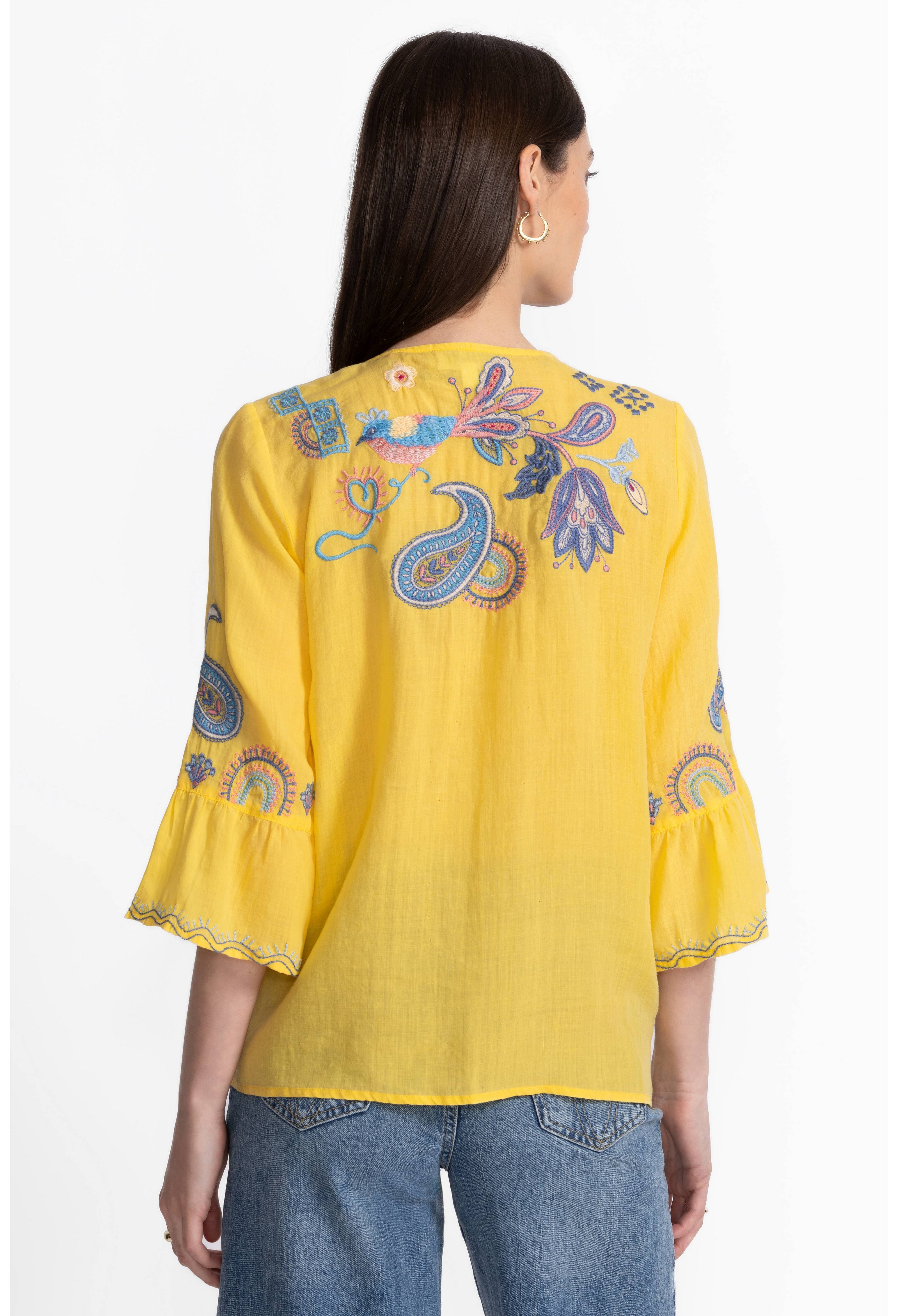 RUFFLE SLEEVE BLOUSE