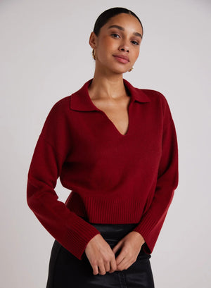 WOOL AND CASHMERE BLEND COLLARED SWEATER