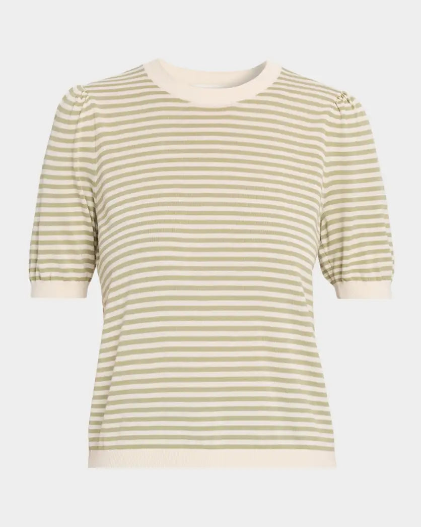 THE STRIPED GATHER SWEATER