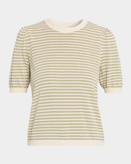 THE STRIPED GATHER SWEATER