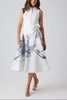 SLEEVELESS BURNOUT FLORAL TRIM SHIRT DRESS